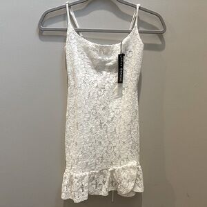 NWT miss behave Peyton white lace girls dress size 12